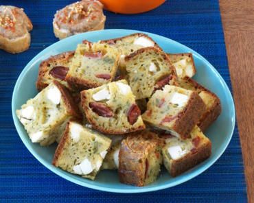 Cake salé chorizo, féta et herbes folles